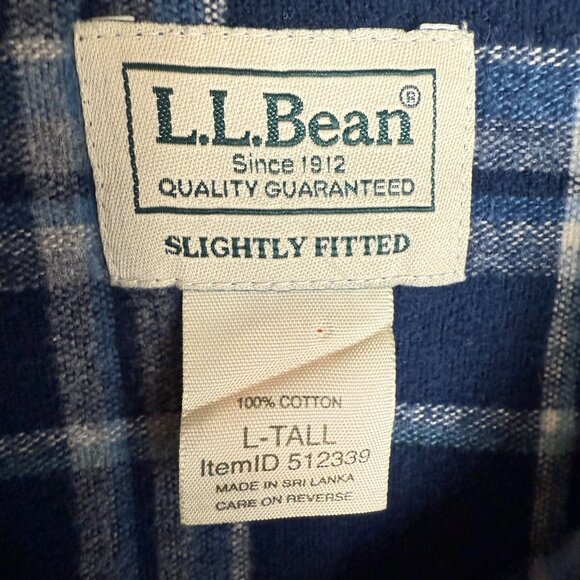 L.L. BEAN Men's EUC Chamois Shirt Slightly Fitted Plaid | Size LT - Picture 6 of 8